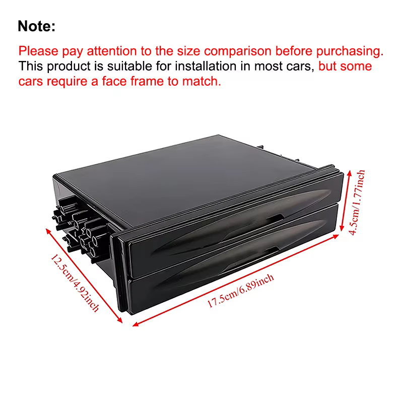 Universal 1DIN Car Drink Holder with Storage Box