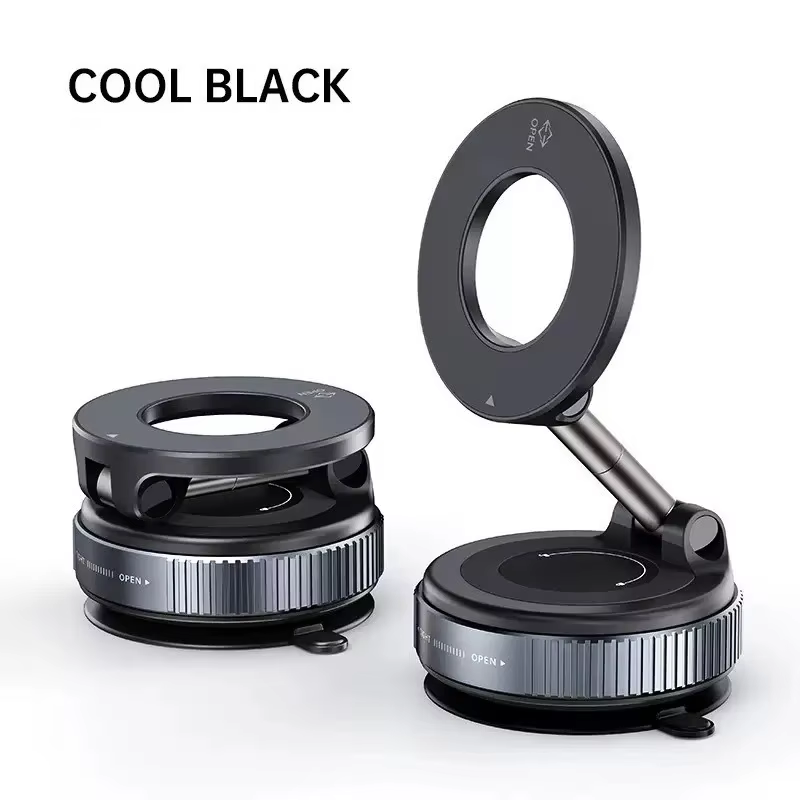 Magnetic Car Phone Holder with Vacuum Suction and 360° Rotation