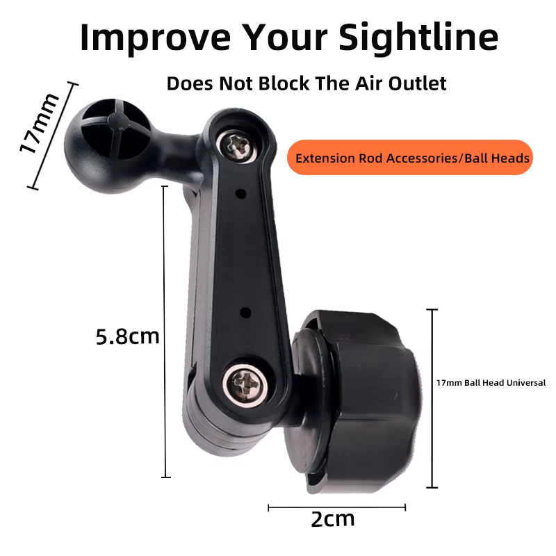 Car Phone Holder 17mm Ball Head Extension Rod Adapter
