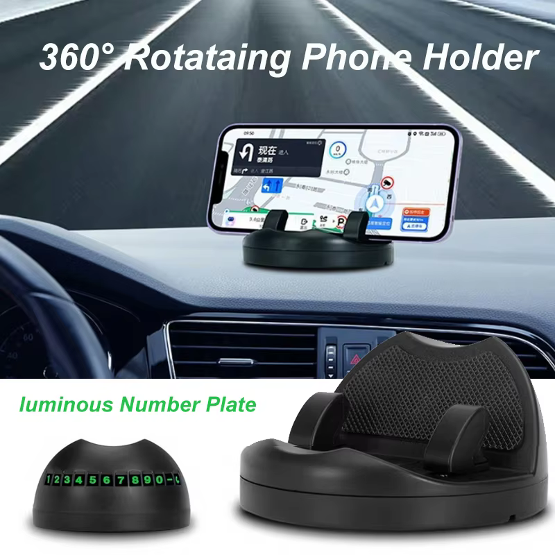 360° Rotation Car Phone Holder with Luminous Parking Plate