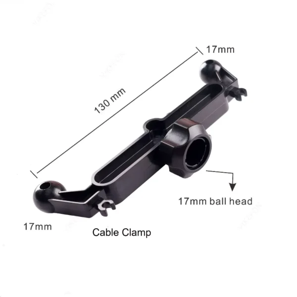 Universal Dual 17mm Ball Car Phone Holder Base with Cable Clamp