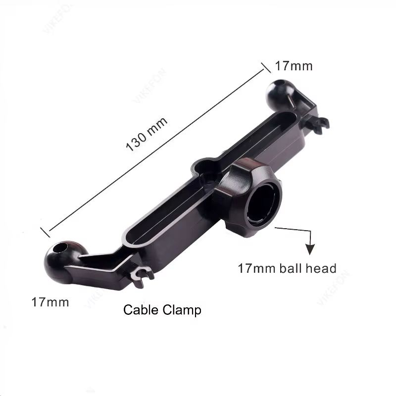 Universal Dual 17mm Ball Car Phone Holder Base with Cable Clamp