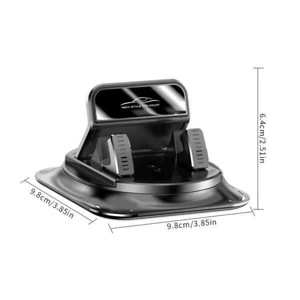 Universal Car Phone Mount with 360° Rotation and Anti-Slip Pad