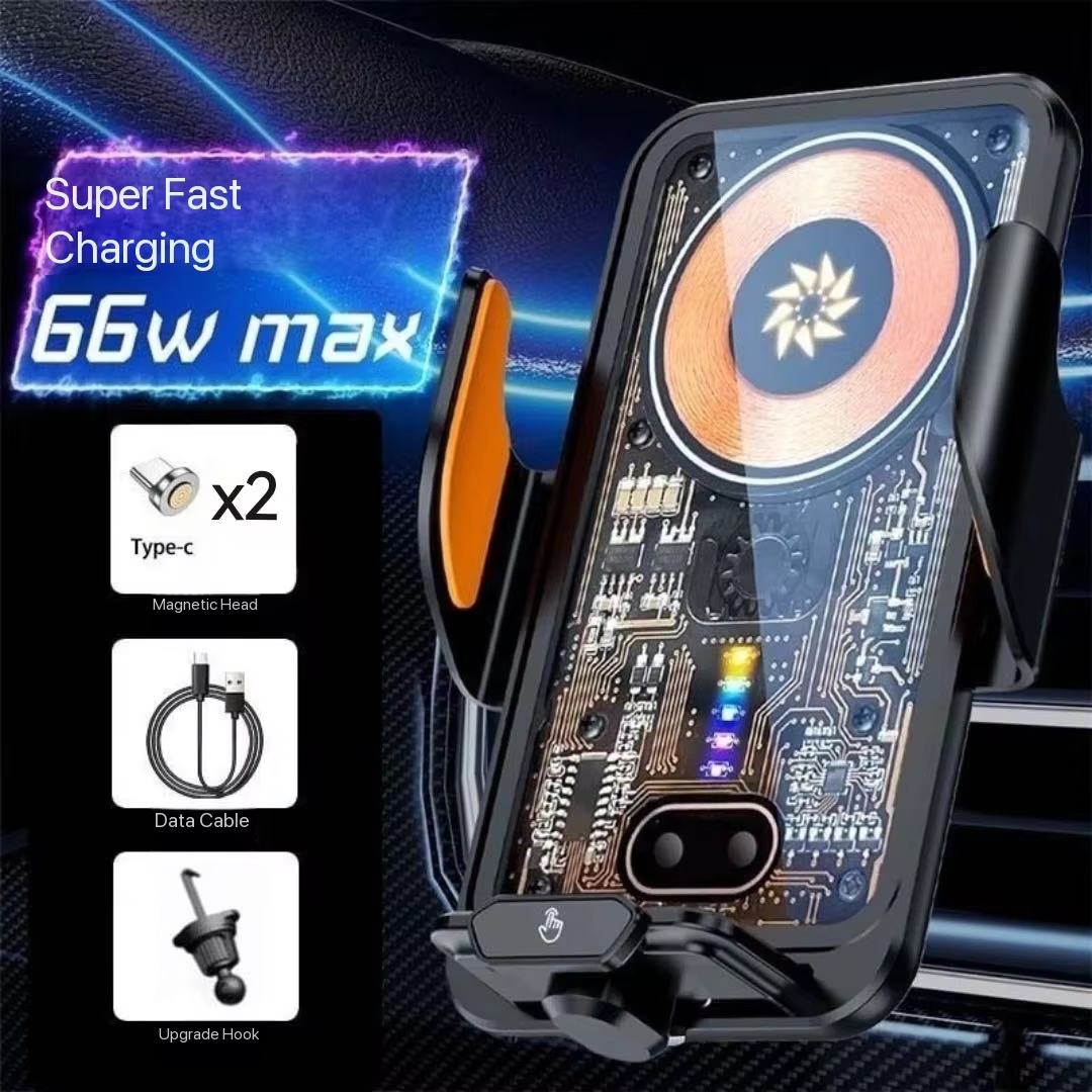 66W Wireless Magnetic Car Phone Holder Charger