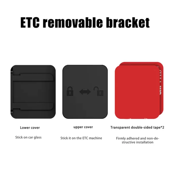 Compact Removable Adhesive Car Toll Pass Holder for Windshield