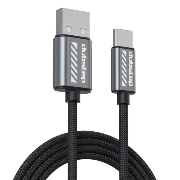 Dubstep Blaze Flash 50W USB-C Nylon Braided Cable 1.25m Grey
