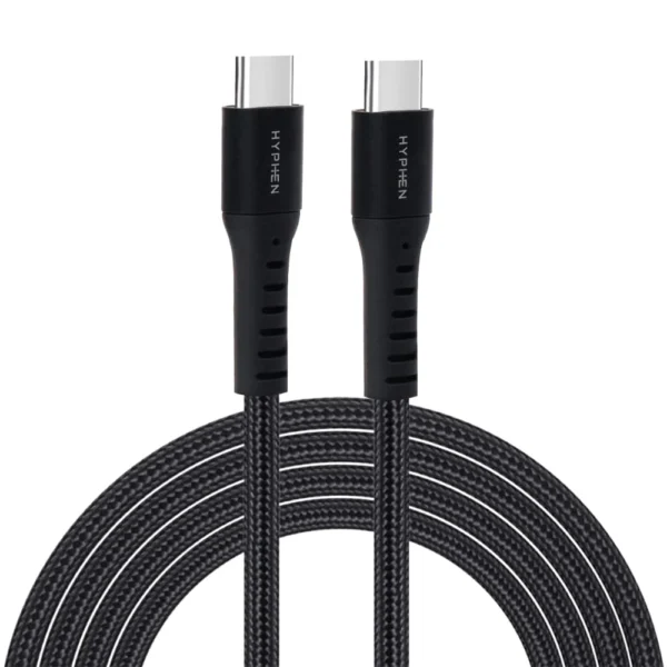 Hyphen 1.2m 65W USB-C to USB-C PD Fast Charge Cable Black