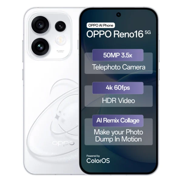 OPPO Reno16 256 GB 8 GB RAM Starry White Smartphone