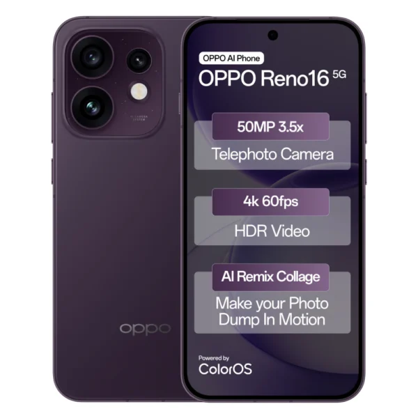 OPPO Reno16 12GB RAM 256GB Twilight Violet Phone