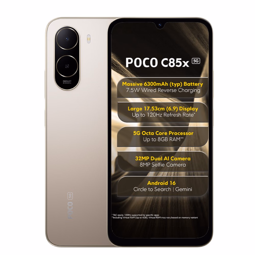 POCO C85x 5G 64GB 4GB RAM Gold Smartphone
