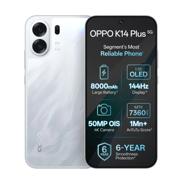 OPPO K14 Plus Star White 256GB 8GB RAM Android Mobile