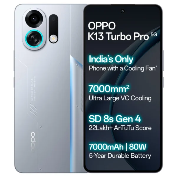 Oppo K13 Turbo Pro 12GB RAM 256GB Silver Smartphone