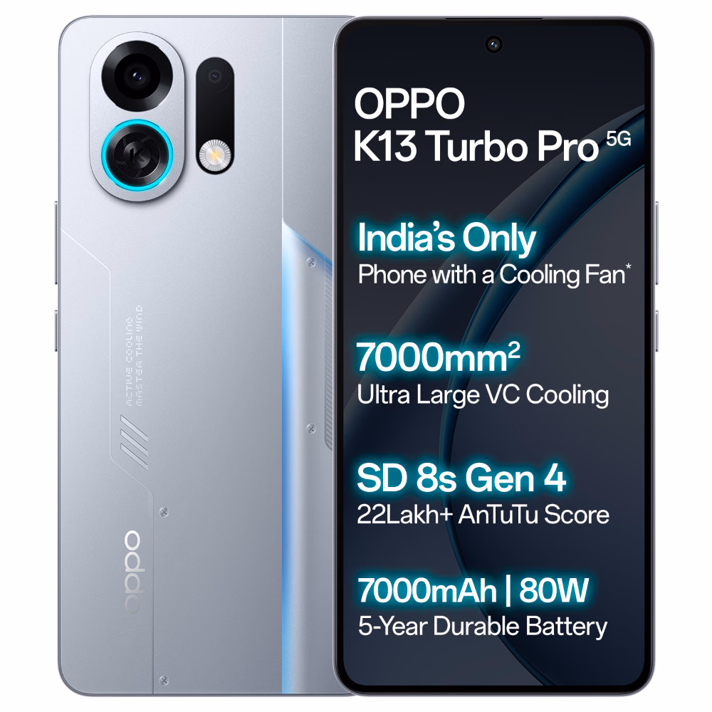 Oppo K13 Turbo Pro 12GB RAM 256GB Silver Smartphone