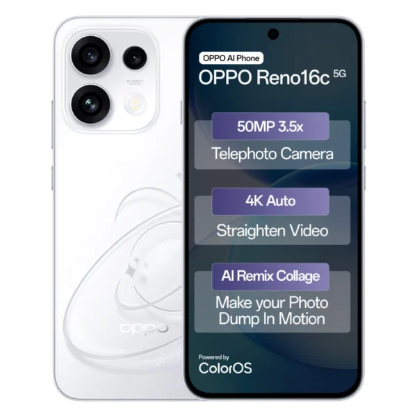 OPPO Reno16c Starry White 128GB 8GB RAM Smartphone
