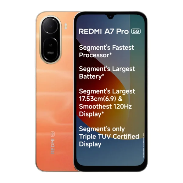 Redmi A7 Pro 5G 64GB 4GB RAM Orange Mobile Phone