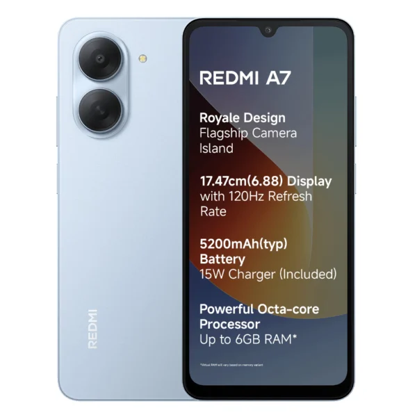 Xiaomi Redmi A7 4G Sky Blue, 3GB RAM, 64GB Storage