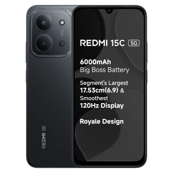 Redmi 15C 5G 8GB RAM 128GB Mobile Phone Midnight Black