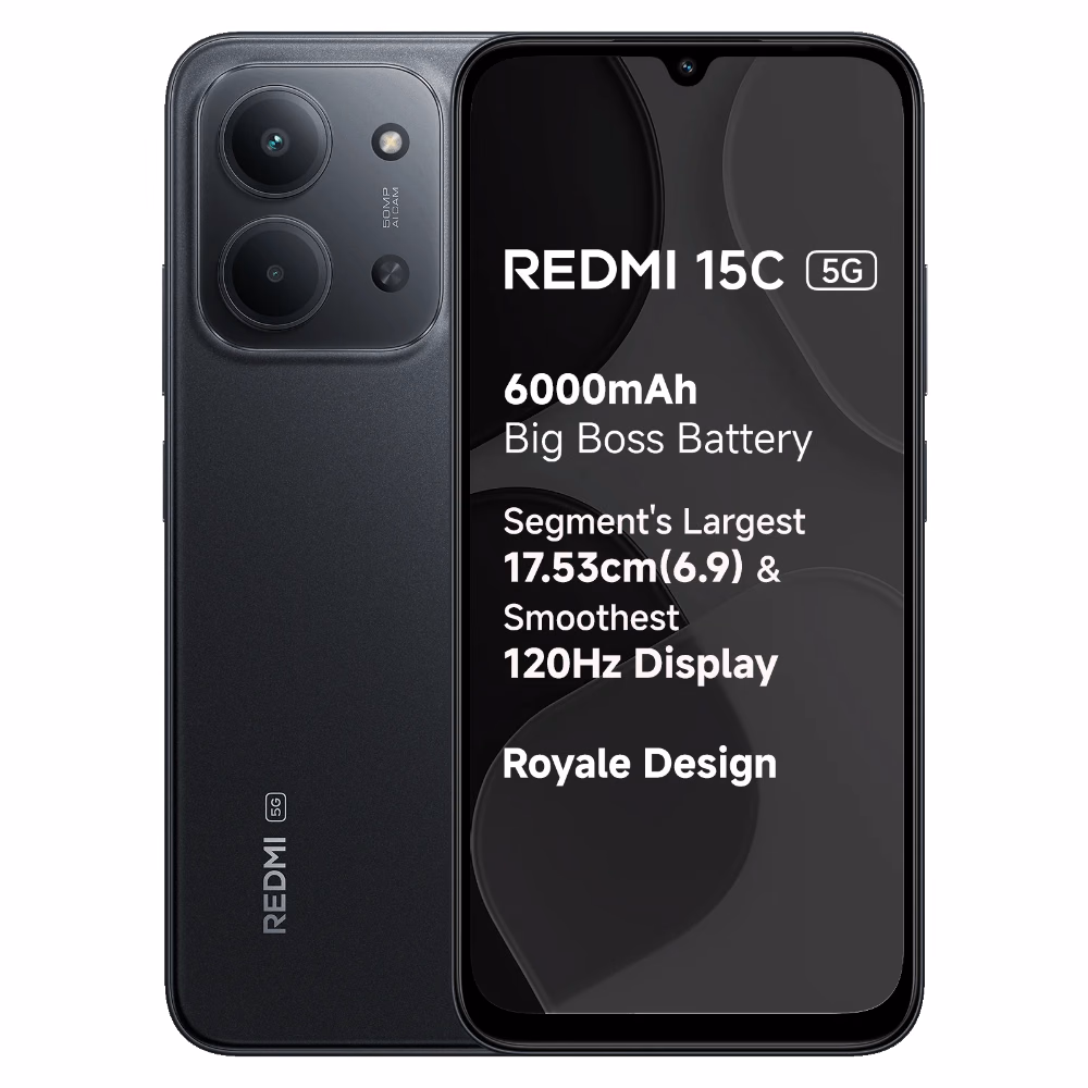 Redmi 15C 5G 8GB RAM 128GB Mobile Phone Midnight Black