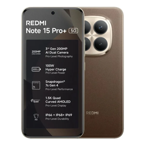 Redmi Note 15 Pro+ 5G, 512GB, 12GB RAM, Coffee Mocha