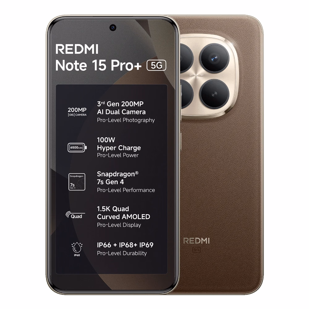 Redmi Note 15 Pro+ 5G, 512GB, 12GB RAM, Coffee Mocha
