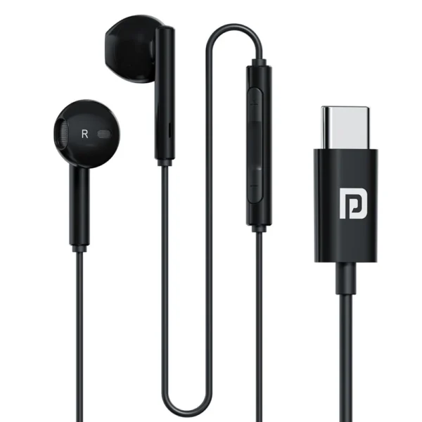 Portronics Conch Theta C Type C Wired Earphones Black