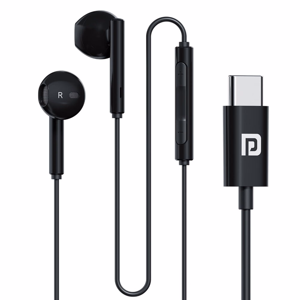 Portronics Conch Theta C Type C Wired Earphones Black