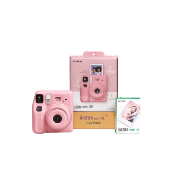 Fujifilm Instax Mini SE Fun Pack in Pink with Adjustable Brightness