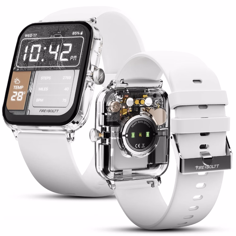 Fire-Boltt Ninja Phantom Smartwatch 46.4mm HD Screen Frost White