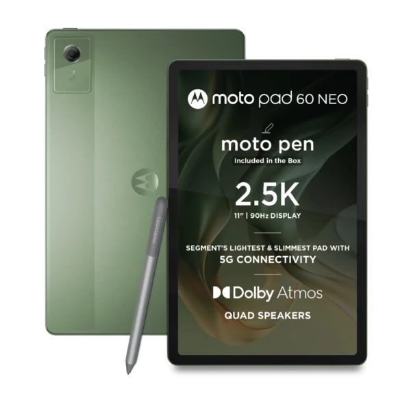 Moto Pad 60 Neo 11" 5G Tablet with Pen, 6GB RAM, 128GB
