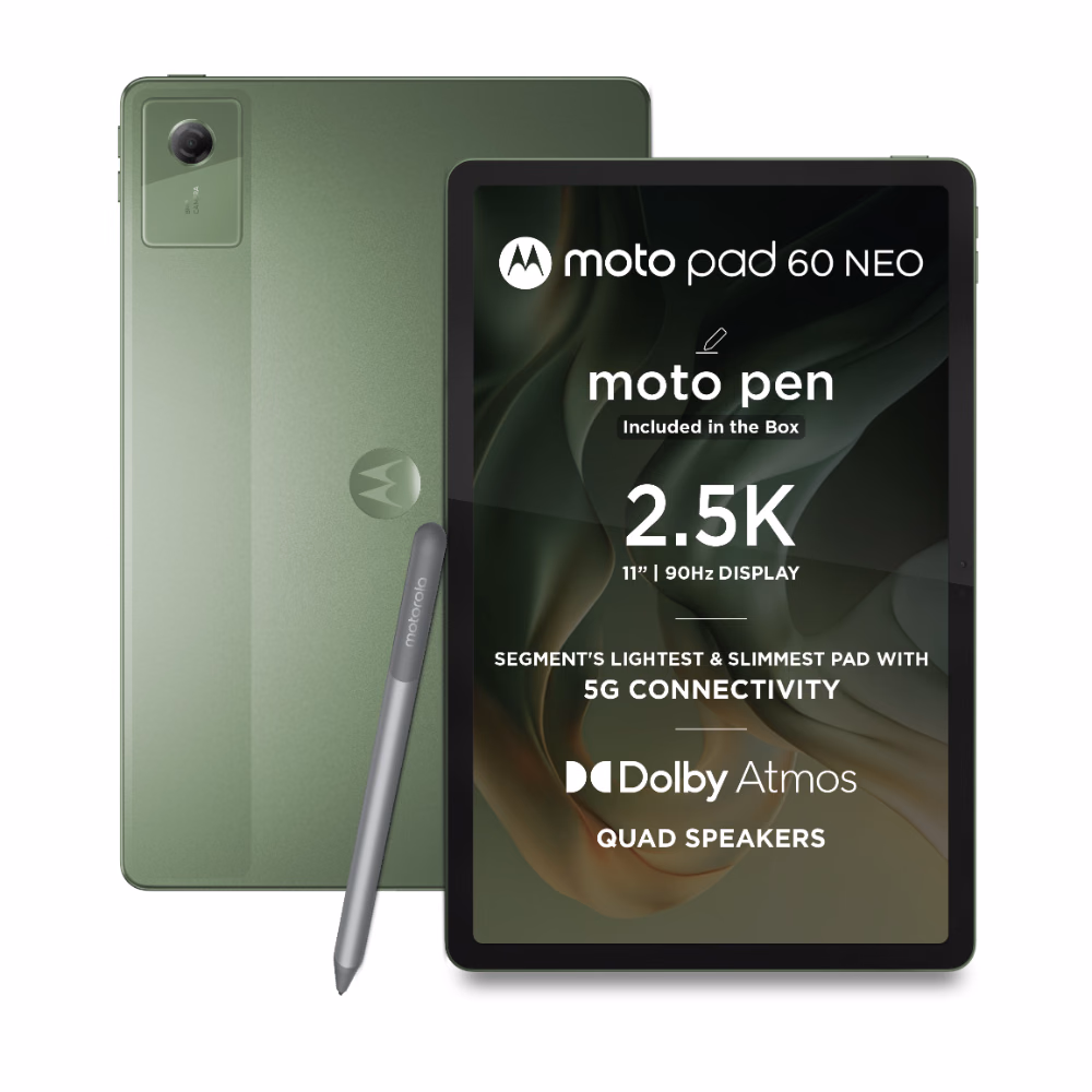 Moto Pad 60 Neo 11" 5G Tablet with Pen, 6GB RAM, 128GB