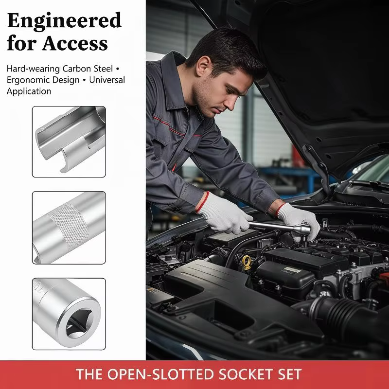 9-Piece Automotive Oxygen Sensor Socket Set 10-22mm