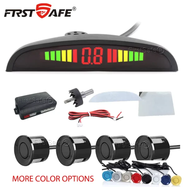 FirstSafe Car LED Parking Sensor Kit 4Sensors 22mm Display