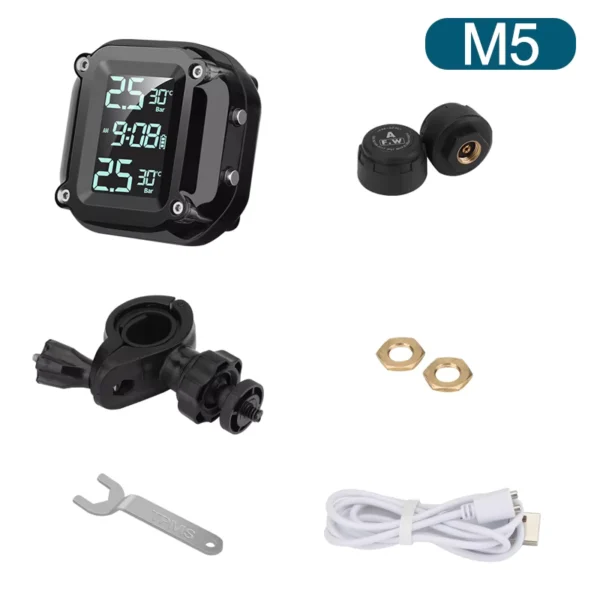 Solar Powered Motorcycle TPMS Tire Pressure Monitor System