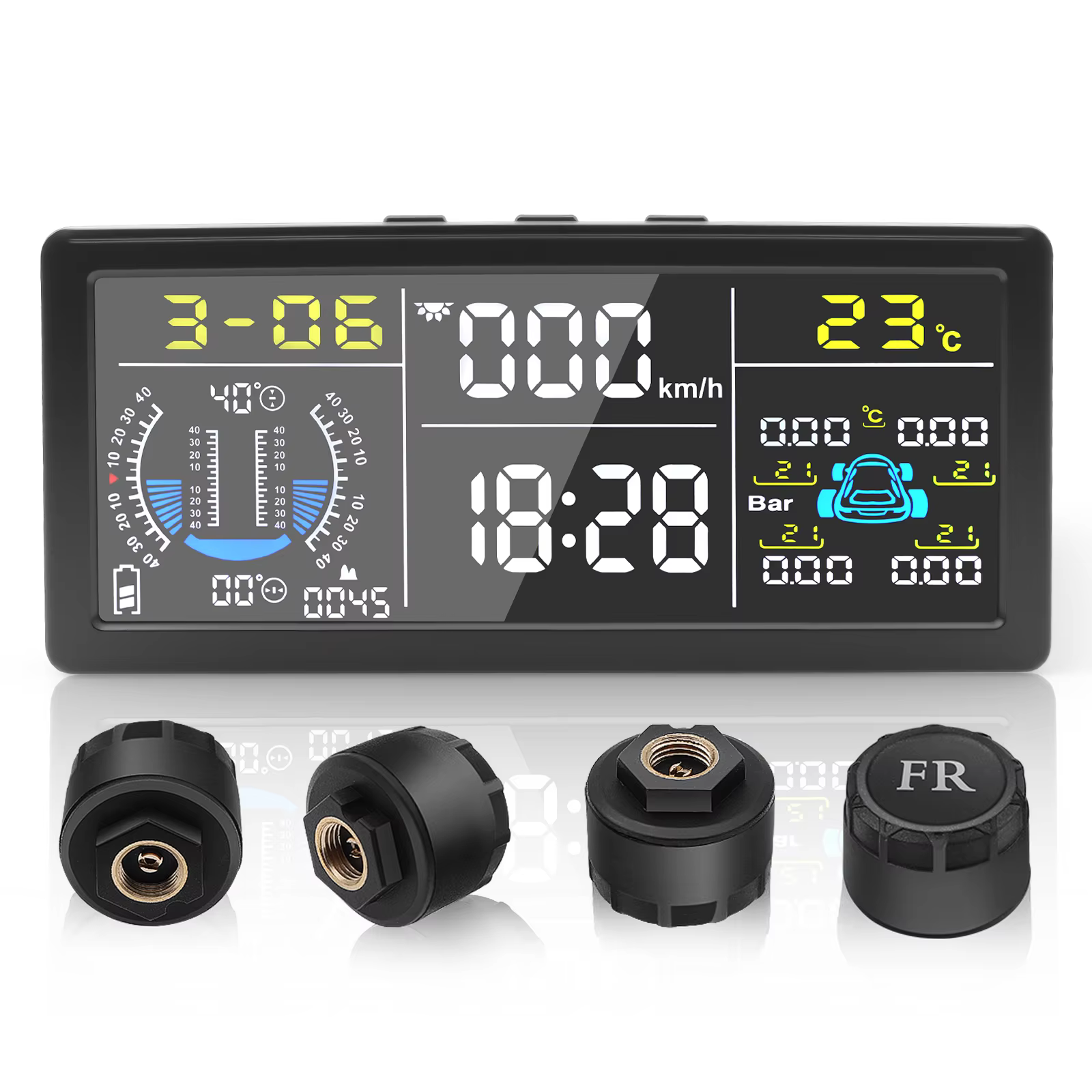 Solar TPMS with Real-Time Tire Pressure & Temperature