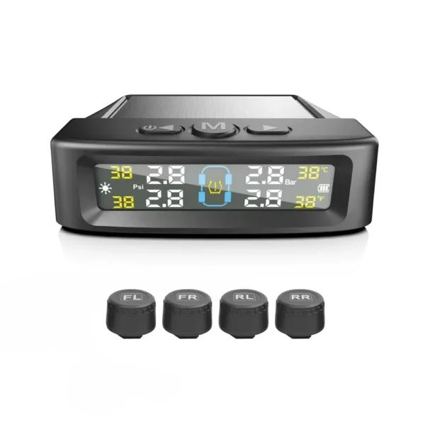 Wireless Solar TPMS with 4 Sensors & Color LCD Display