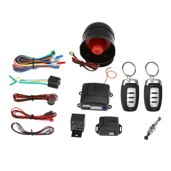 Universal Car Security System with 2 Remotes & Siren