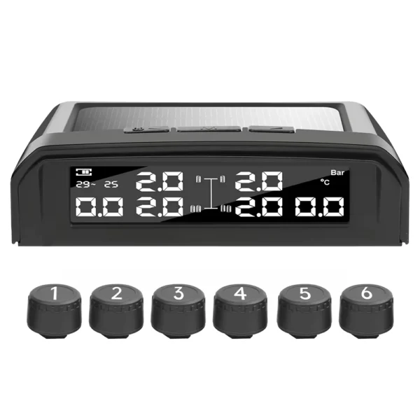 Solar TPMS with 6 External Sensors for Trucks & RVs
