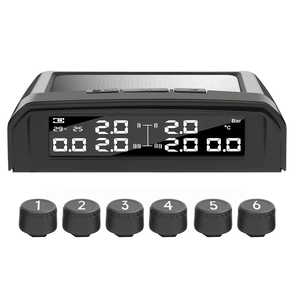 Solar TPMS with 6 External Sensors for Trucks & RVs