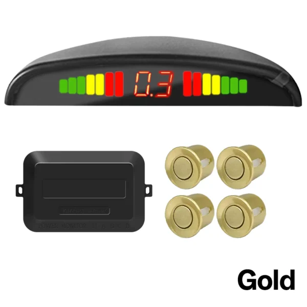 Car LED Parking Sensor Kit with 4 Sensors for 12V Vehicles