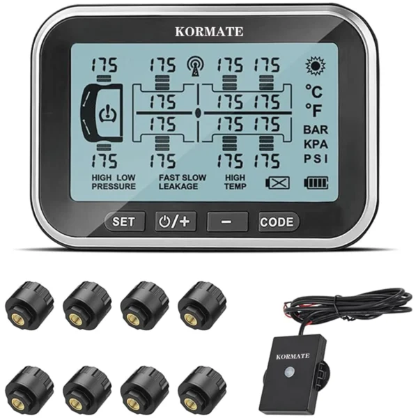 Kormate TPMS Tire Pressure Monitor 4-14 Sensors and 7 Alarms
