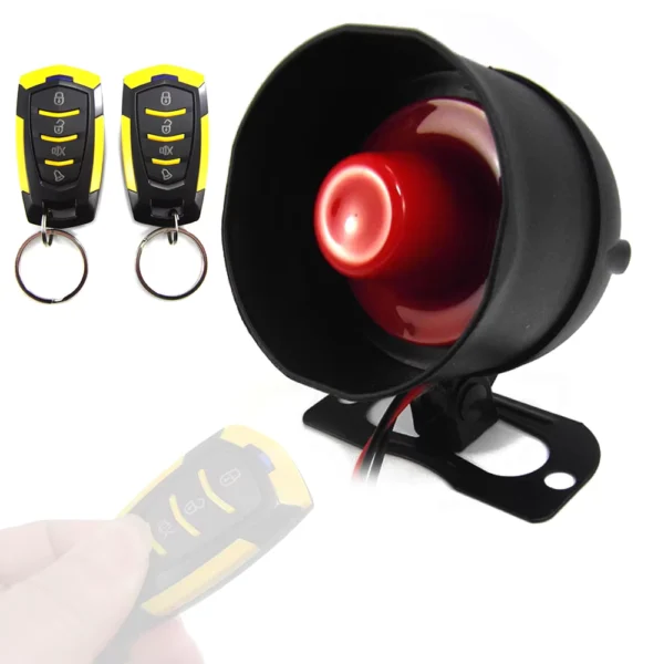 Universal 12V Car Alarm with 7 Sensitivity Levels & 2 Remotes