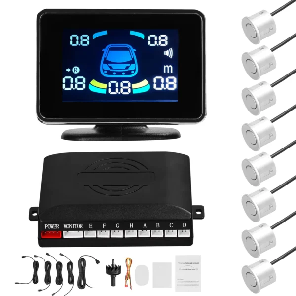 Car Parking Sensor System with 8 Sensors LCD Display