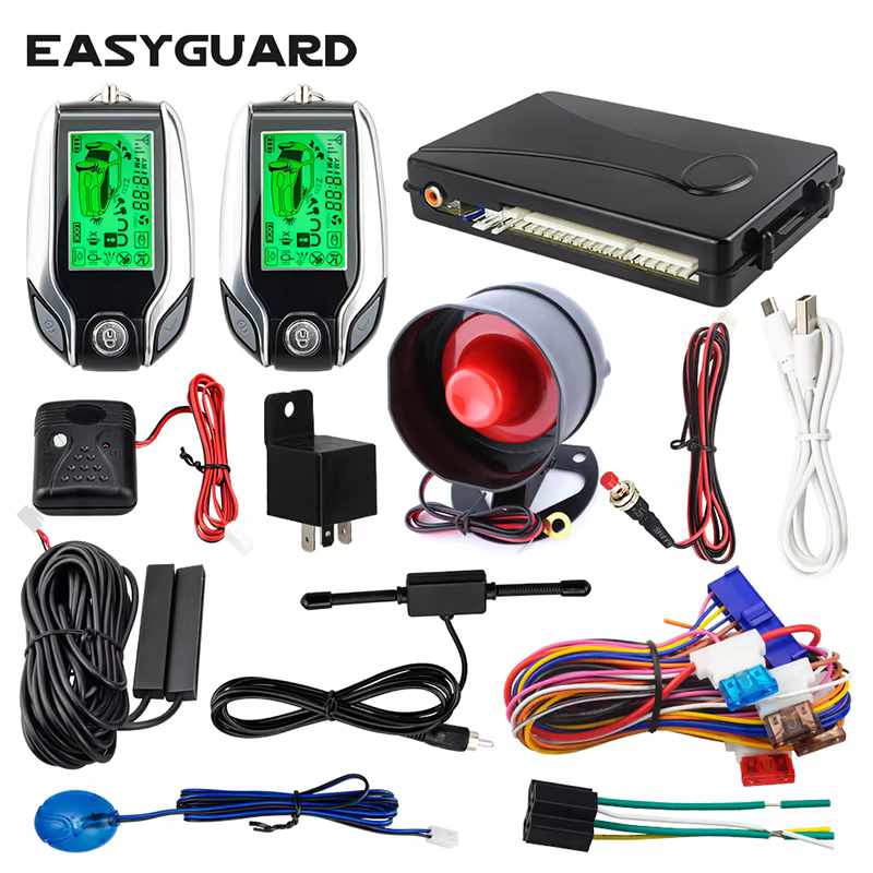 EASYGUARD 2-Way Car Alarm System with LCD Pager & PKE