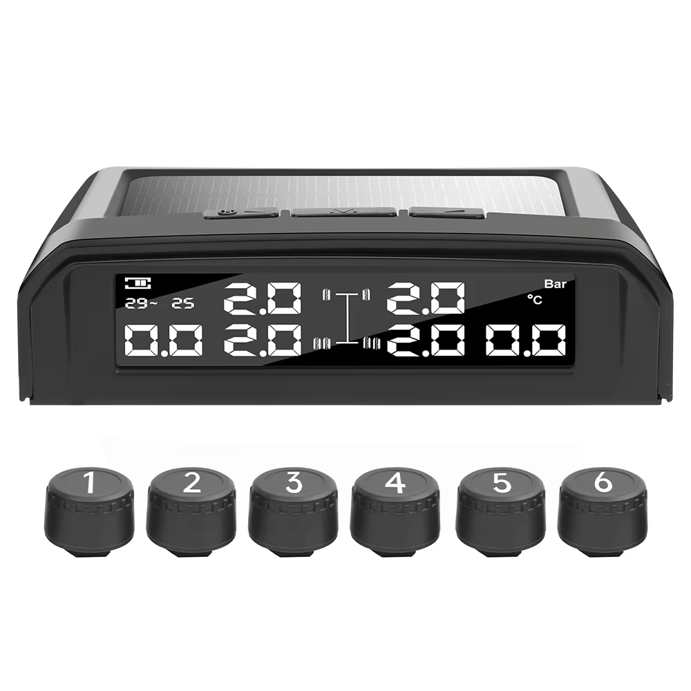 Solar TPMS with 6 External Sensors for Trucks & RVs