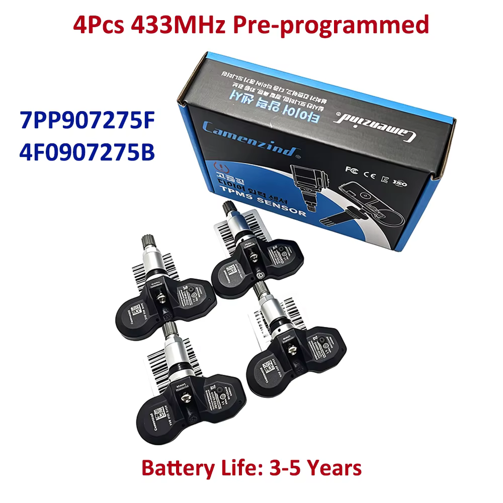4PCS TPMS Tire Pressure Sensor 7PP907275F for Audi Porsche VW