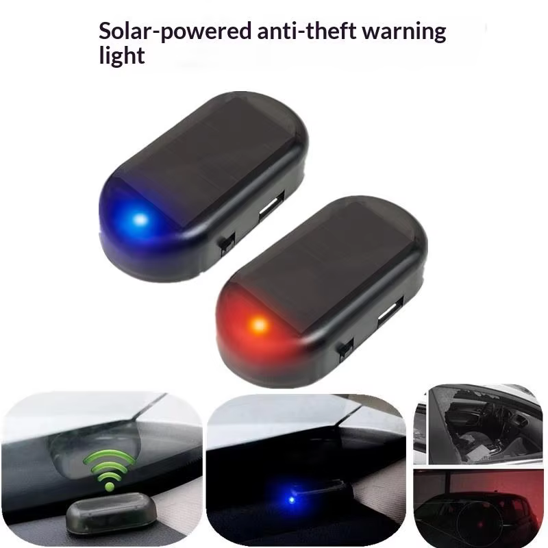 Solar Powered Car Anti-Theft LED Warning Light