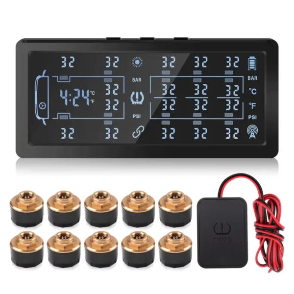 TPMS Car Truck Tire Pressure & Temp Monitoring System