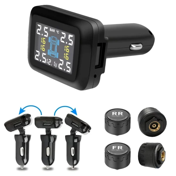 Car TPMS Tire Pressure Monitoring System with 4 Sensors