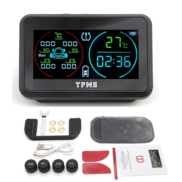Wireless Solar TPMS Car Tire Pressure Monitoring System