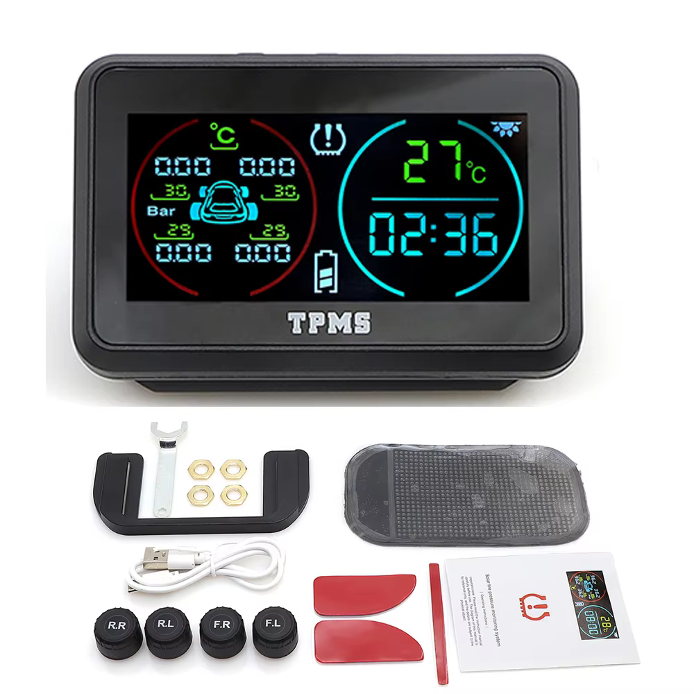 Wireless Solar TPMS Car Tire Pressure Monitoring System